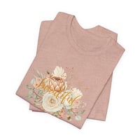 Image 5 of Floral 'beautiful' Tee - Watercolor Bouquet Short Sleeve Shirt