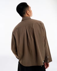 Image 3 of PUSH PUSH Gingham Oversize Shirt Moss Brown