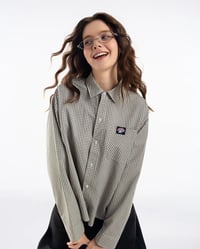 Image 3 of PUSH PUSH Gingham Oversize Shirt Dusty Beige