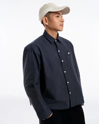 Image 3 of PUSH PUSH Gingham Oversize Shirt Navy