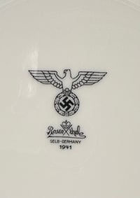 Image 3 of WW2 (Nazi Germany) Wehrmacht Mess Hall Dinner/Soup Plate - Authentic 1941 (Rosenthal)