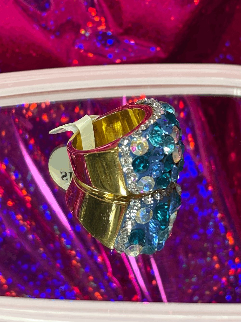 Image of Chunky Blue Hydrangea Ring / Anillo Grueso Hortensia Azul