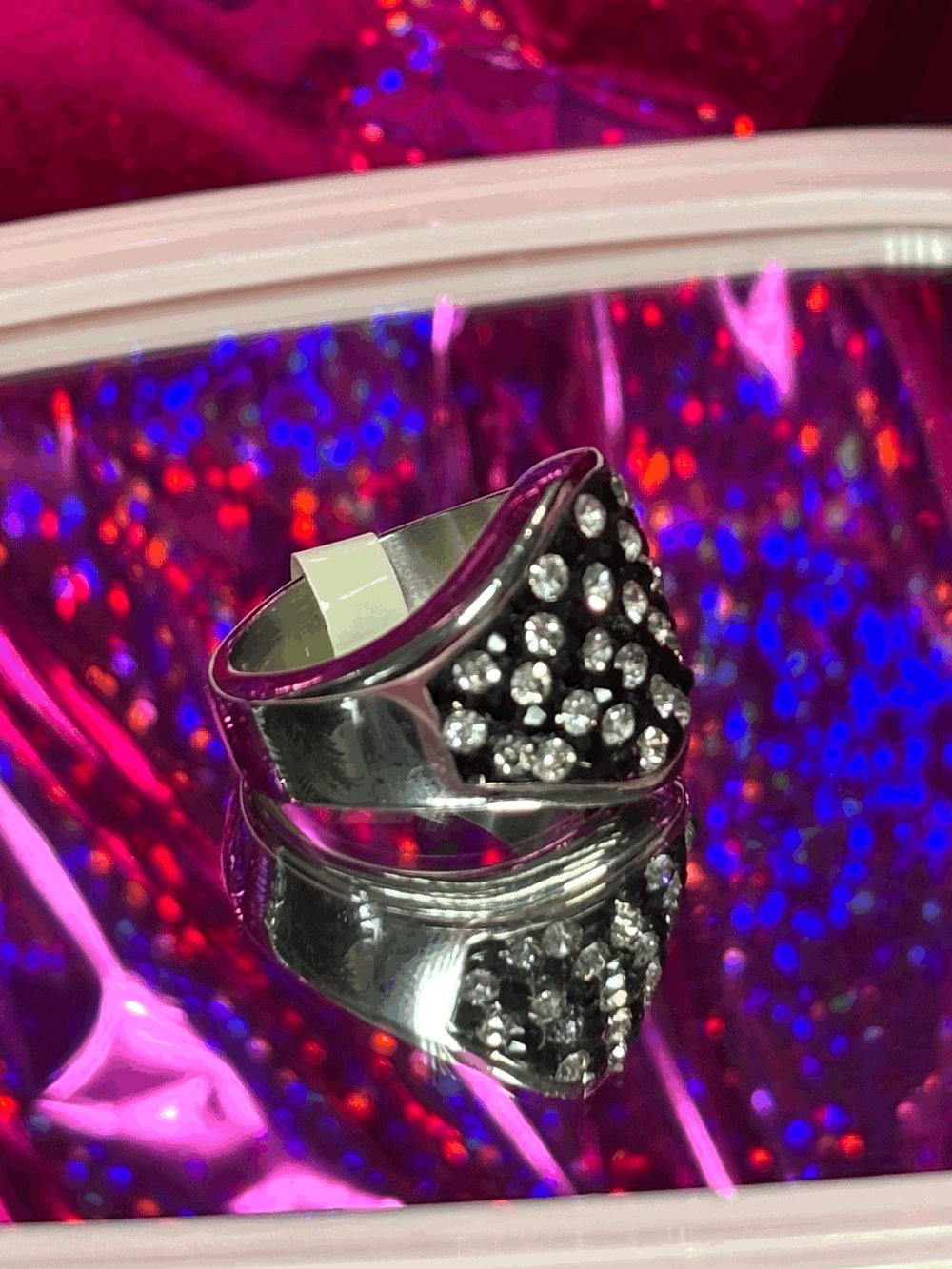 Image of Chunky Black Orchid Ring /Anillo Grueso Orquidea Negra