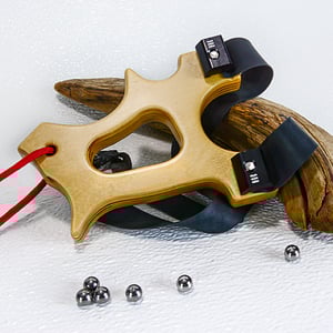 Image of Slingshot Hooligan Catapult, Birchwood, Wooden Sling Shot, Right Handed shooter, Unique Gift