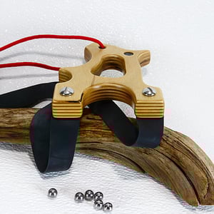 Image of Slingshot Hooligan Catapult, Birchwood, Wooden Sling Shot, Right Handed shooter, Unique Gift