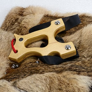 Image of Slingshot Hooligan Catapult, Birchwood, Wooden Sling Shot, Right Handed shooter, Unique Gift