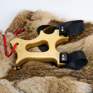 Image of Slingshot Hooligan Catapult, Birchwood, Wooden Sling Shot, Right Handed shooter, Unique Gift