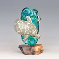 Image 1 of XXXXL. Diving Harbor Seal Glass Sculpture #1 - Flamework Glass Sculpture