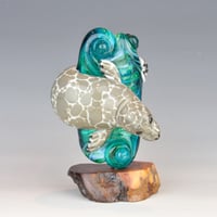 Image 8 of XXXXL. Diving Harbor Seal Glass Sculpture #1 - Flamework Glass Sculpture