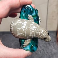 Image 10 of XXXXL. Diving Harbor Seal Glass Sculpture #1 - Flamework Glass Sculpture