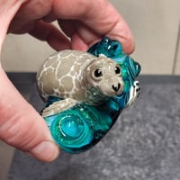 Image 11 of XXXXL. Diving Harbor Seal Glass Sculpture #1 - Flamework Glass Sculpture