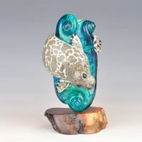 Image 1 of XXXXL. Diving Harbor Seal Glass Sculpture #2 - Flamework Glass Sculpture