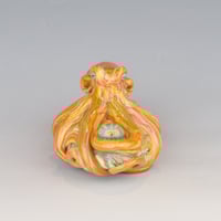 Image 3 of LG. Streaky Golden Orange Octopus - Flameworked Glass Sculpture Bead