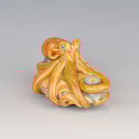 Image 4 of LG. Streaky Golden Orange Octopus - Flameworked Glass Sculpture Bead