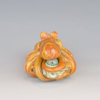 Image 8 of LG. Streaky Golden Orange Octopus - Flameworked Glass Sculpture Bead