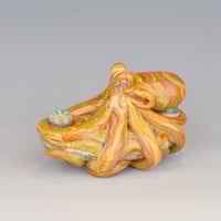 Image 11 of LG. Streaky Golden Orange Octopus - Flameworked Glass Sculpture Bead