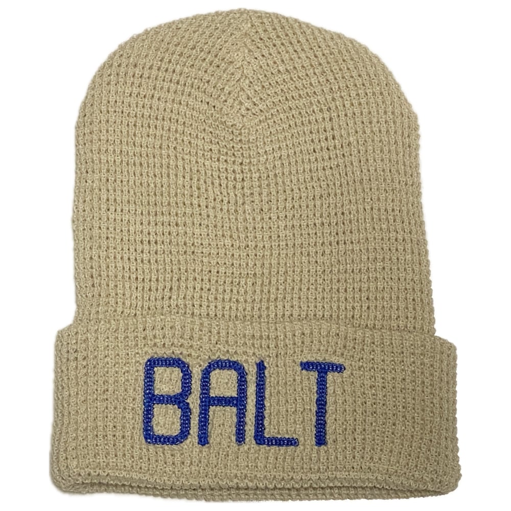 Image of BALT Chain Stitch Waffle Beanie Birch(free shipping)