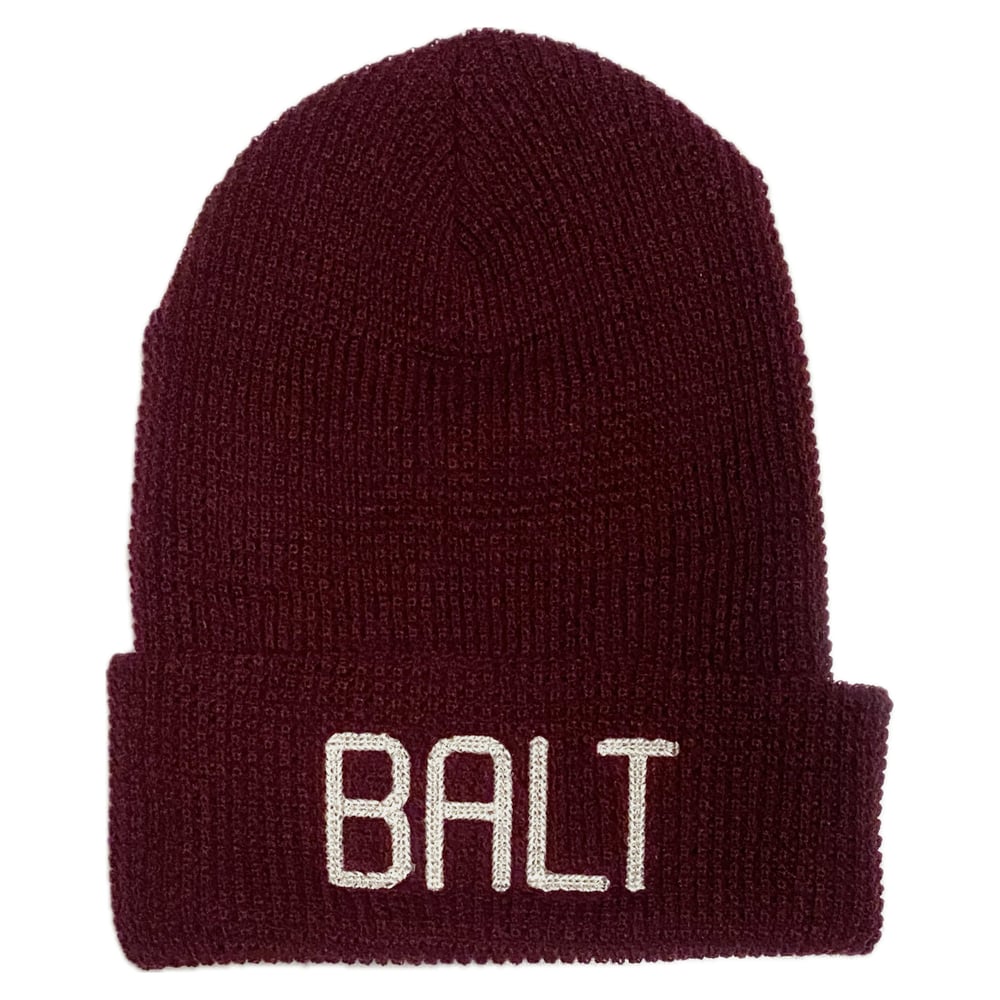 Image of BALT Chain Stitch Waffle Beanie Maroon(free shipping)