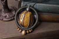 Image 4 of Green linen tiger eye necklace