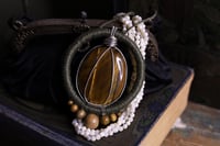 Image 5 of Green linen tiger eye necklace
