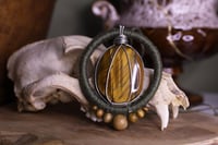 Image 2 of Green linen tiger eye necklace