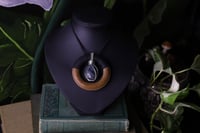 Image 1 of Black hemp wooden ring labradorite necklace
