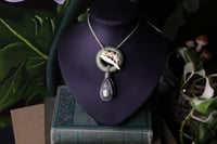 Image 1 of Green linen serpentine with pyrite necklace - XS