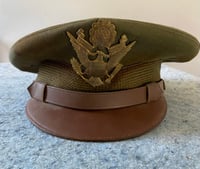 Image 2 of WW2 (USA) USAAF Bomber Pilot Headgear (Pilot Crush Cap w/ANB-H-1 Receivers Headset) - Named