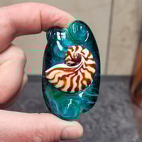 Image 3 of XL. Deep Sea Nautilus Shell - Lampwork Glass Sculpture Pendant Bead 