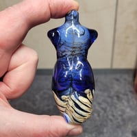 Image 12 of XXL. Curvy Ink Blue Goddess - Flamework Glass Sculpture Bead
