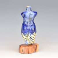 Image 5 of XXL. Curvy Ink Blue Goddess - Flamework Glass Sculpture Bead