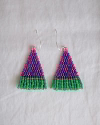 mini double fringe (pink and green)