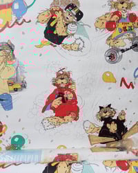 Authentic vintage wallpaper: 1980s Vintage Vymura Wallpaper Rolls - Kids Childrens Bedroom Dexter The Cat Cartoon - (Set of 2) – main image