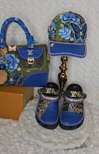 Image 1 of Blue & Camo Crocs, Speedy & Hat