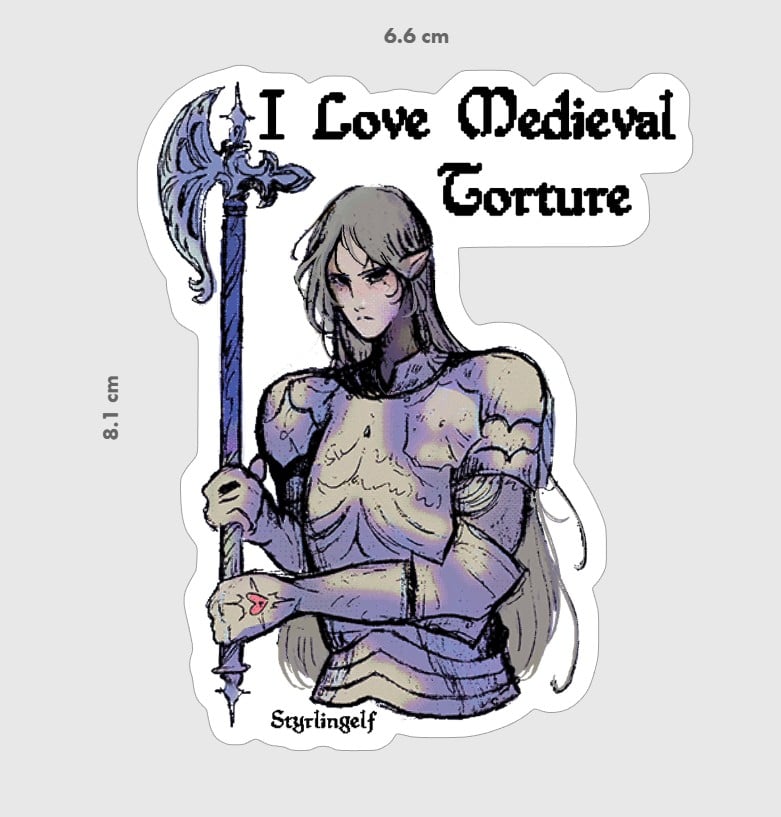 Image of I love medieval torture sticker
