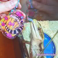 Image 1 of Waffles on Waffles Blue Tongue Skink Acrylic Charm