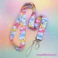 Rainbow Clouds and Stars Lanyard