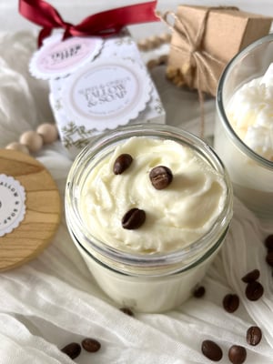 Image of Coffee-Infused Whipped Body Butter -Rich in Antioxidants & Caffeine for Firming & Toning