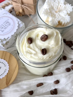 Image of Coffee-Infused Whipped Body Butter -Rich in Antioxidants & Caffeine for Firming & Toning