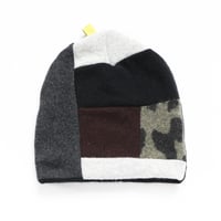 Image 2 of 100% cashmere patchwork black and white knitwear sweaters beanie hat courtneycourtney lined soft