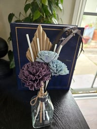 Image 1 of Blue And Purple Carnation Twist Floral Reed Diffuser