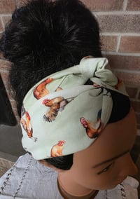 Image 1 of Cotton Twist Headband in Chicken Math