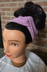Image 1 of Organic Cotton Twist Headband in Lavender Waffle Knit