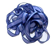 Image 1 of 1PC. BLUE 42" hand dyed wrist wrap bracelet silk ribbon//Yoga wrist wrap bracelet ribbon