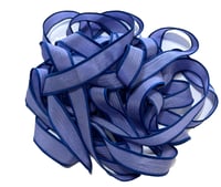 Image 2 of 1PC. BLUE 42" hand dyed wrist wrap bracelet silk ribbon//Yoga wrist wrap bracelet ribbon