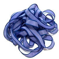 Image 6 of 1PC. BLUE 42" hand dyed wrist wrap bracelet silk ribbon//Yoga wrist wrap bracelet ribbon