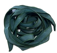 Image 4 of 1PC. FOREST GREEN 42" hand dyed wrist wrap bracelet silk ribbon//Yoga wrist wrap bracelet ribbon