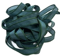 Image 3 of 1PC. FOREST GREEN 42" hand dyed wrist wrap bracelet silk ribbon//Yoga wrist wrap bracelet ribbon
