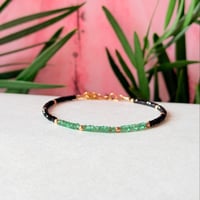 Image 4 of Dainty genuine Esmerald  Bracelet 