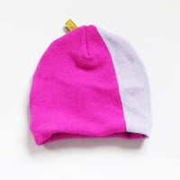 Image 4 of patchwork purples knitwear sweaters beanie hat courtneycourtney lined stretch knit winter 